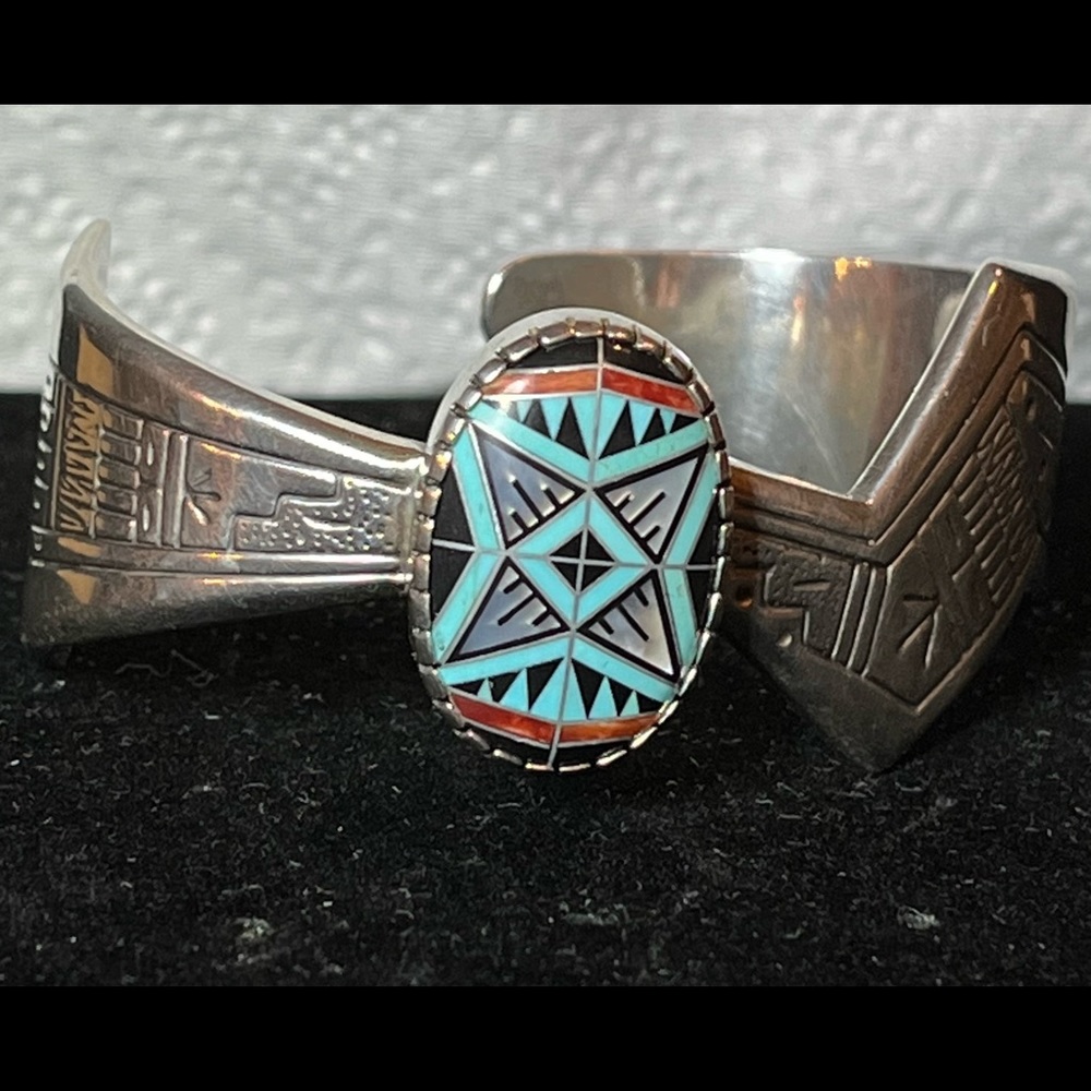 Roderick Tenorio Sterling Silver Morning Star Cuff Bracelet